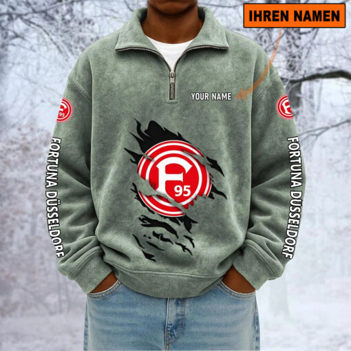 Fortuna Düsseldorf – Sweatshirt mit Halbzip – Neue Version mit Ihrem Namen Fortuna Düsseldorf – Sweatshirt mit Halbzip – Neue Version mit Ihrem Namen