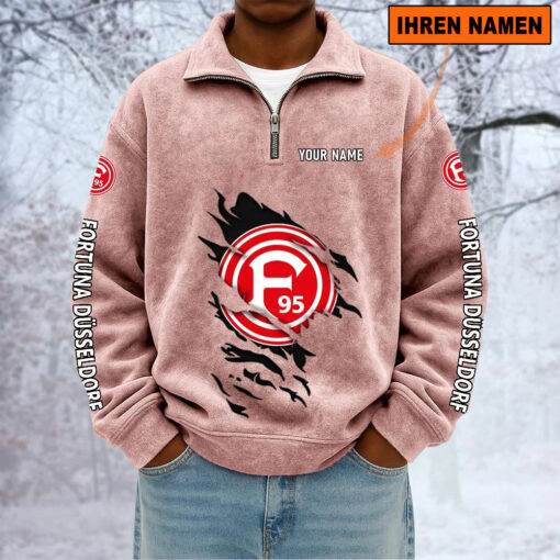 Fortuna Düsseldorf – Sweatshirt mit Halbzip – Neue Version mit Ihrem Namen Fortuna Düsseldorf – Sweatshirt mit Halbzip – Neue Version mit Ihrem Namen