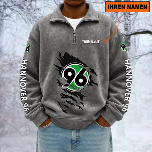 Hannover 96 – Sweatshirt mit Halbzip – Neue Version mit Ihrem Namen Hannover 96 – Sweatshirt mit Halbzip – Neue Version mit Ihrem Namen