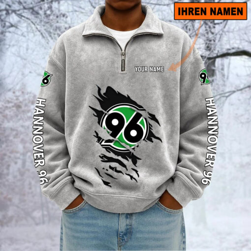 Hannover 96 – Sweatshirt mit Halbzip – Neue Version mit Ihrem Namen Hannover 96 – Sweatshirt mit Halbzip – Neue Version mit Ihrem Namen