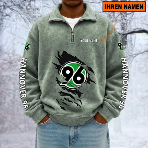 Hannover 96 – Sweatshirt mit Halbzip – Neue Version mit Ihrem Namen Hannover 96 – Sweatshirt mit Halbzip – Neue Version mit Ihrem Namen
