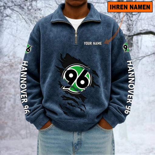 Hannover 96 – Sweatshirt mit Halbzip – Neue Version mit Ihrem Namen Hannover 96 – Sweatshirt mit Halbzip – Neue Version mit Ihrem Namen