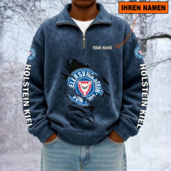 Holstein Kiel – Sweatshirt mit Halbzip – Neue Version mit Ihrem Namen