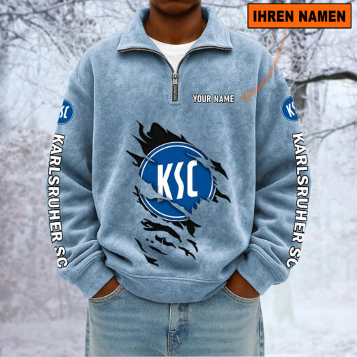 Karlsruher SC – Sweatshirt mit Halbzip – Neue Version mit Ihrem Namen Karlsruher SC – Sweatshirt mit Halbzip – Neue Version mit Ihrem Namen