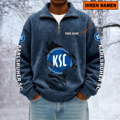 Karlsruher SC – Sweatshirt mit Halbzip – Neue Version mit Ihrem Namen