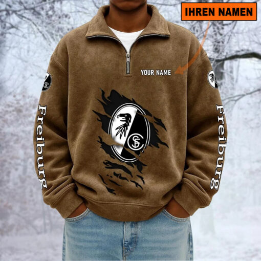 SC Freiburg – Sweatshirt mit Halbzip – Neue Version mit Ihrem Namen SC Freiburg – Sweatshirt mit Halbzip – Neue Version mit Ihrem Namen