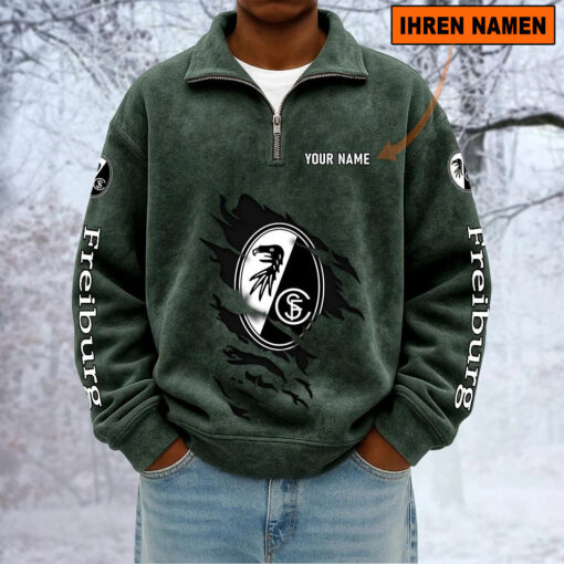 SC Freiburg – Sweatshirt mit Halbzip – Neue Version mit Ihrem Namen SC Freiburg – Sweatshirt mit Halbzip – Neue Version mit Ihrem Namen
