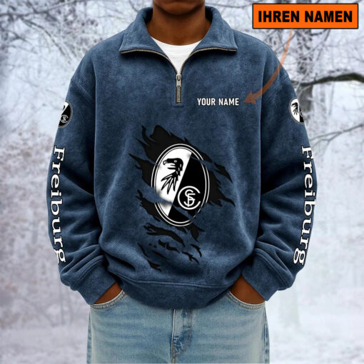 SC Freiburg – Sweatshirt mit Halbzip – Neue Version mit Ihrem Namen SC Freiburg – Sweatshirt mit Halbzip – Neue Version mit Ihrem Namen