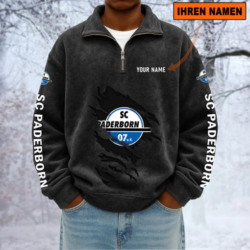 SC Paderborn 07 – Sweatshirt mit Halbzip – Neue Version mit Ihrem Namen SC Paderborn 07 – Sweatshirt mit Halbzip – Neue Version mit Ihrem Namen