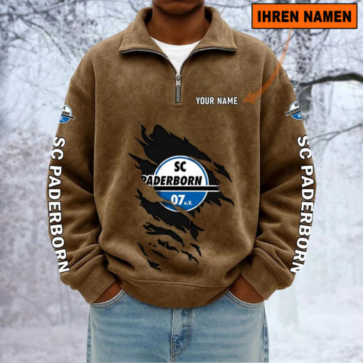 SC Paderborn 07 – Sweatshirt mit Halbzip – Neue Version mit Ihrem Namen SC Paderborn 07 – Sweatshirt mit Halbzip – Neue Version mit Ihrem Namen
