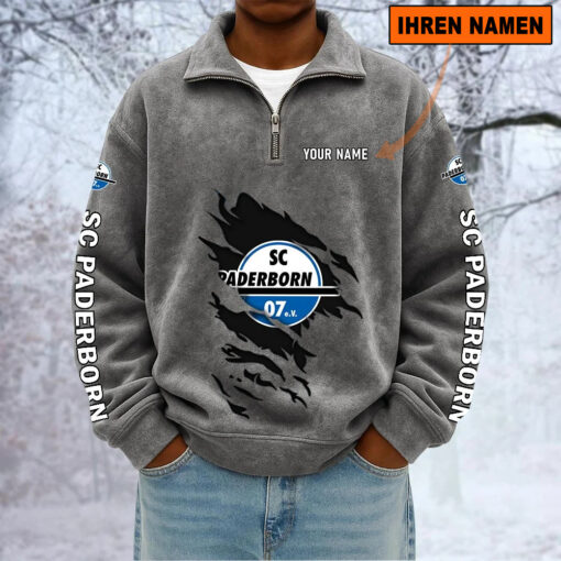 SC Paderborn 07 – Sweatshirt mit Halbzip – Neue Version mit Ihrem Namen SC Paderborn 07 – Sweatshirt mit Halbzip – Neue Version mit Ihrem Namen