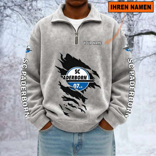 SC Paderborn 07 – Sweatshirt mit Halbzip – Neue Version mit Ihrem Namen SC Paderborn 07 – Sweatshirt mit Halbzip – Neue Version mit Ihrem Namen