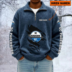 SC Paderborn 07 – Sweatshirt mit Halbzip – Neue Version mit Ihrem Namen