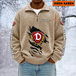 SG Dynamo Dresden – Sweatshirt mit Halbzip – Neue Version mit Ihrem Namen