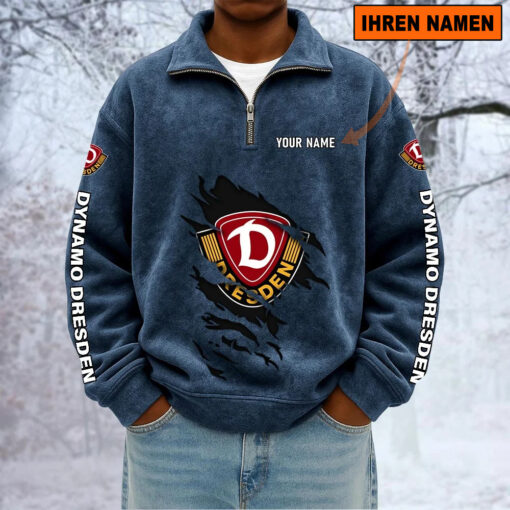 SG Dynamo Dresden – Sweatshirt mit Halbzip – Neue Version mit Ihrem Namen SG Dynamo Dresden – Sweatshirt mit Halbzip – Neue Version mit Ihrem Namen