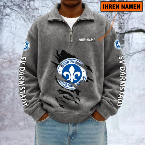 SV Darmstadt 98 – Sweatshirt mit Halbzip – Neue Version mit Ihrem Namen SV Darmstadt 98 – Sweatshirt mit Halbzip – Neue Version mit Ihrem Namen
