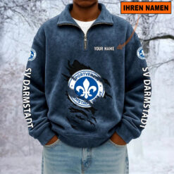 SV Darmstadt 98 – Sweatshirt mit Halbzip – Neue Version mit Ihrem Namen
