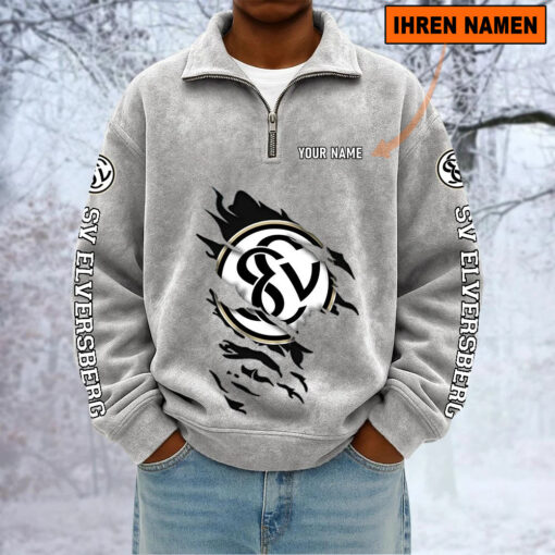SV Elversberg – Sweatshirt mit Halbzip – Neue Version mit Ihrem Namen SV Elversberg – Sweatshirt mit Halbzip – Neue Version mit Ihrem Namen