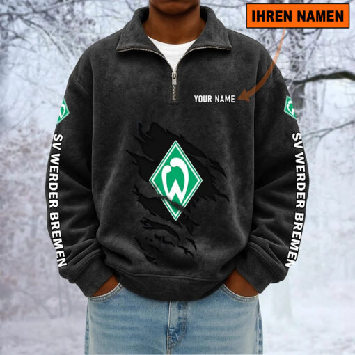 SV Werder Bremen – Sweatshirt mit Halbzip – Neue Version mit Ihrem Namen SV Werder Bremen – Sweatshirt mit Halbzip – Neue Version mit Ihrem Namen