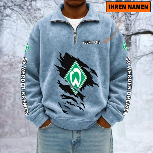 SV Werder Bremen – Sweatshirt mit Halbzip – Neue Version mit Ihrem Namen SV Werder Bremen – Sweatshirt mit Halbzip – Neue Version mit Ihrem Namen