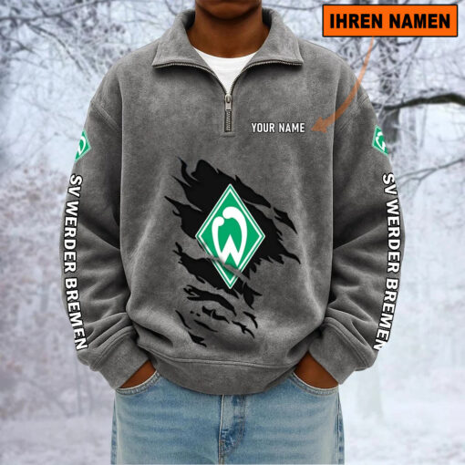 SV Werder Bremen – Sweatshirt mit Halbzip – Neue Version mit Ihrem Namen SV Werder Bremen – Sweatshirt mit Halbzip – Neue Version mit Ihrem Namen