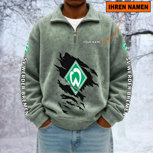 SV Werder Bremen – Sweatshirt mit Halbzip – Neue Version mit Ihrem Namen SV Werder Bremen – Sweatshirt mit Halbzip – Neue Version mit Ihrem Namen