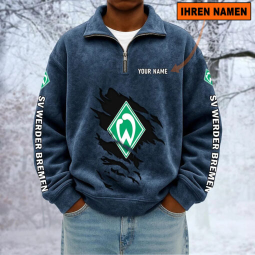 SV Werder Bremen – Sweatshirt mit Halbzip – Neue Version mit Ihrem Namen SV Werder Bremen – Sweatshirt mit Halbzip – Neue Version mit Ihrem Namen