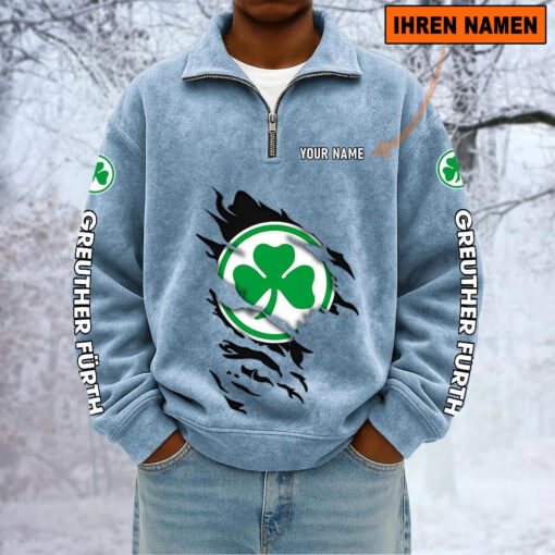 SpVgg Greuther Fürth – Sweatshirt mit Halbzip – Neue Version mit Ihrem Namen SpVgg Greuther Fürth – Sweatshirt mit Halbzip – Neue Version mit Ihrem Namen