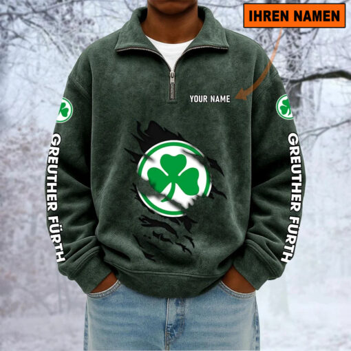 SpVgg Greuther Fürth – Sweatshirt mit Halbzip – Neue Version mit Ihrem Namen SpVgg Greuther Fürth – Sweatshirt mit Halbzip – Neue Version mit Ihrem Namen
