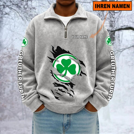 SpVgg Greuther Fürth – Sweatshirt mit Halbzip – Neue Version mit Ihrem Namen SpVgg Greuther Fürth – Sweatshirt mit Halbzip – Neue Version mit Ihrem Namen