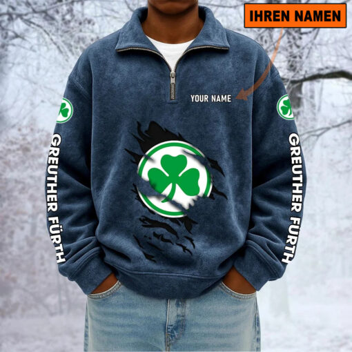 SpVgg Greuther Fürth – Sweatshirt mit Halbzip – Neue Version mit Ihrem Namen SpVgg Greuther Fürth – Sweatshirt mit Halbzip – Neue Version mit Ihrem Namen
