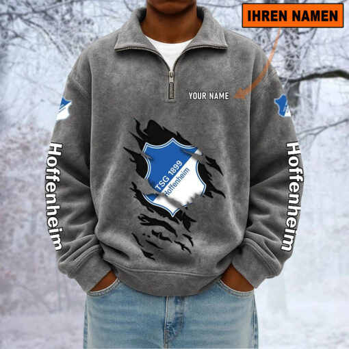 TSG 1899 Hoffenheim – Sweatshirt mit Halbzip – Neue Version mit Ihrem Namen TSG 1899 Hoffenheim – Sweatshirt mit Halbzip – Neue Version mit Ihrem Namen