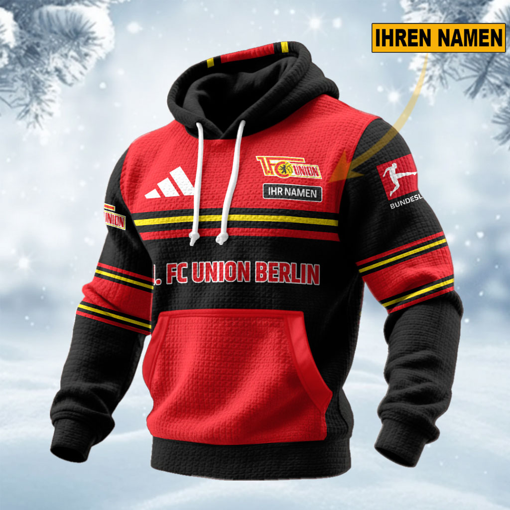 1. FC Union Berlin – Waffelstrick Hoodie Sonderausgabe mit Ihrem Namen 1. FC Union Berlin – Waffelstrick Hoodie Sonderausgabe mit Ihrem Namen