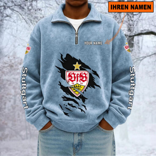VfB Stuttgart – Sweatshirt mit Halbzip – Neue Version mit Ihrem Namen VfB Stuttgart – Sweatshirt mit Halbzip – Neue Version mit Ihrem Namen