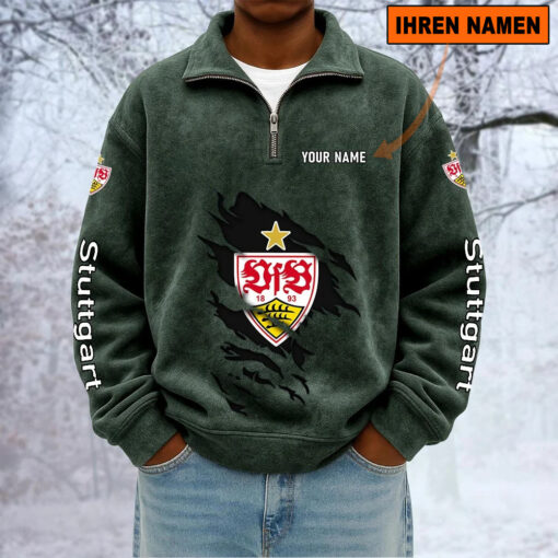 VfB Stuttgart – Sweatshirt mit Halbzip – Neue Version mit Ihrem Namen VfB Stuttgart – Sweatshirt mit Halbzip – Neue Version mit Ihrem Namen