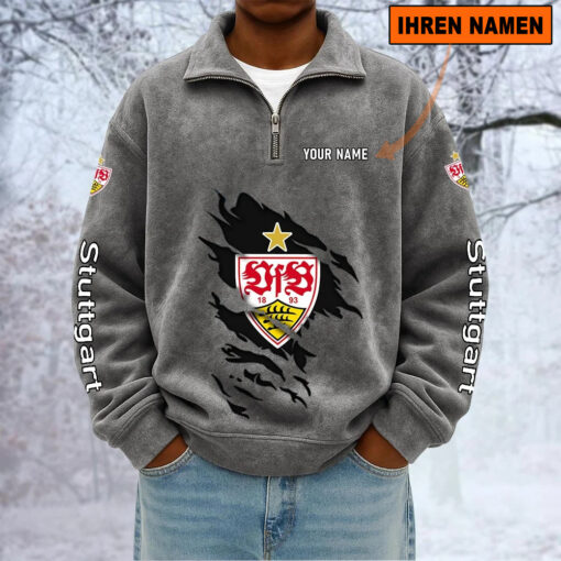 VfB Stuttgart – Sweatshirt mit Halbzip – Neue Version mit Ihrem Namen VfB Stuttgart – Sweatshirt mit Halbzip – Neue Version mit Ihrem Namen