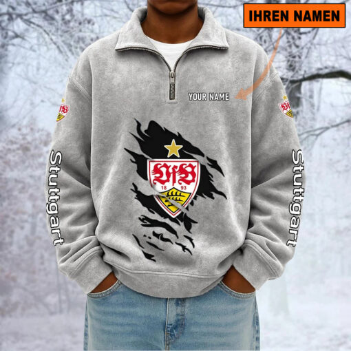 VfB Stuttgart – Sweatshirt mit Halbzip – Neue Version mit Ihrem Namen VfB Stuttgart – Sweatshirt mit Halbzip – Neue Version mit Ihrem Namen