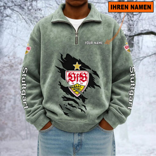 VfB Stuttgart – Sweatshirt mit Halbzip – Neue Version mit Ihrem Namen VfB Stuttgart – Sweatshirt mit Halbzip – Neue Version mit Ihrem Namen