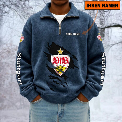 VfB Stuttgart – Sweatshirt mit Halbzip – Neue Version mit Ihrem Namen VfB Stuttgart – Sweatshirt mit Halbzip – Neue Version mit Ihrem Namen