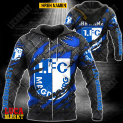 1. FC Magdeburg - Reißverschluss-Hoodie Neue Edition mit Ihrem Namen