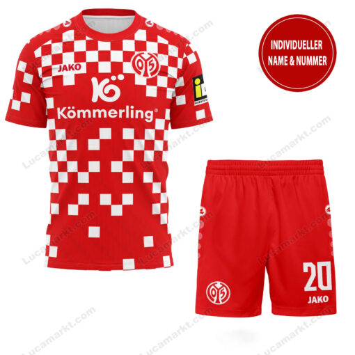 1. FSV Mainz 05 – T-Shirt und Shorts mit individueller Name Nummer – Sonderkollektion 1. FSV Mainz 05 – T-Shirt und Shorts mit individueller Name Nummer – Sonderkollektion