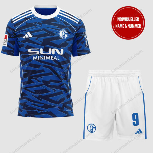 FC Schalke 04 – T-Shirt und Shorts mit individueller Name Nummer – Sonderkollektion FC Schalke 04 – T-Shirt und Shorts mit individueller Name Nummer – Sonderkollektion