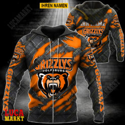Grizzlys Wolfsburg - Reißverschluss-Hoodie Neue Edition mit Ihrem Namen