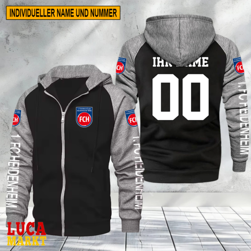 1. FC Heidenheim – Raglan Zip Hoodie Neue Edition mit Individueller Name Nummer 1. FC Heidenheim – Raglan Zip Hoodie Neue Edition mit Individueller Name Nummer