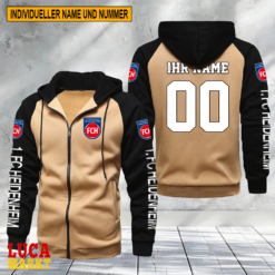 1. FC Heidenheim – Raglan Zip Hoodie Neue Edition mit Individueller Name Nummer