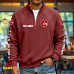 1. FC Nürnberg - Pullover mit Reißverschluss Neue Edition mit Ihrem Namen