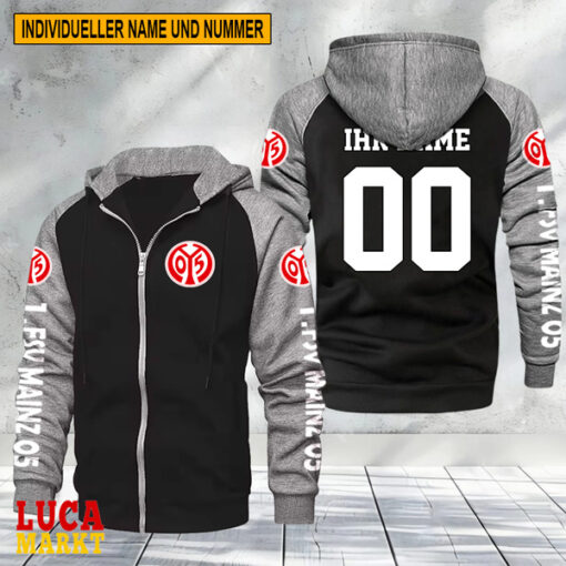 1. FSV Mainz 05 – Raglan Zip Hoodie Neue Edition mit Individueller Name Nummer 1. FSV Mainz 05 – Raglan Zip Hoodie Neue Edition mit Individueller Name Nummer
