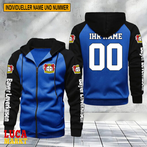 Bayer 04 Leverkusen – Raglan Zip Hoodie Neue Edition mit Individueller Name Nummer Bayer 04 Leverkusen – Raglan Zip Hoodie Neue Edition mit Individueller Name Nummer