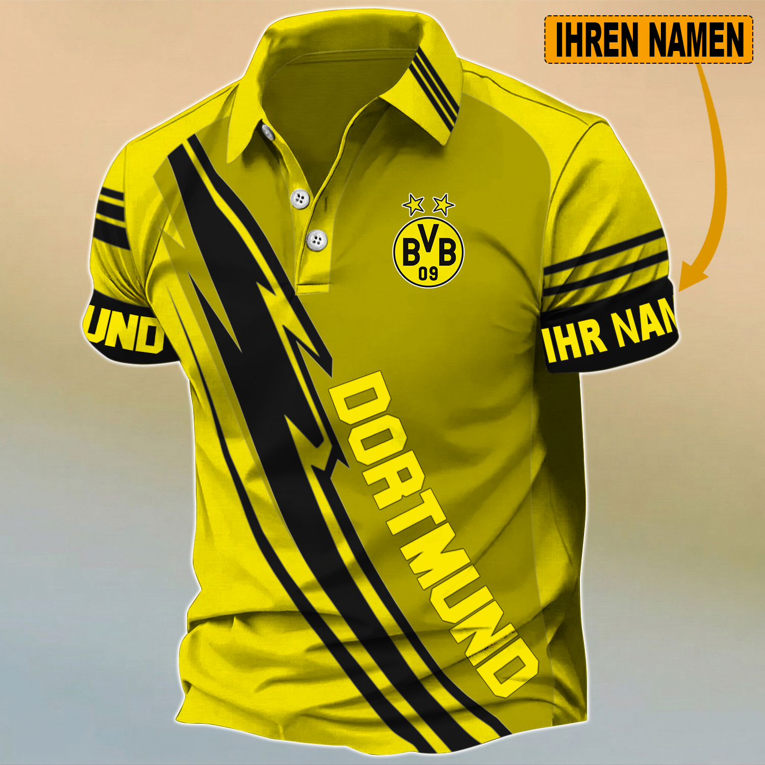Borussia Dortmund – Polo Hemd Neue Edition mit Ihrem Namen Borussia Dortmund – Polo Hemd Neue Edition mit Ihrem Namen