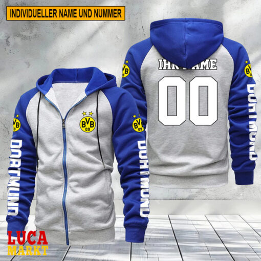 Borussia Dortmund – Raglan Zip Hoodie Neue Edition mit Individueller Name Nummer Borussia Dortmund – Raglan Zip Hoodie Neue Edition mit Individueller Name Nummer